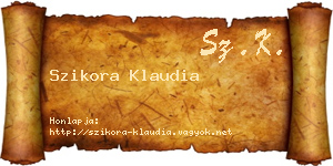 Szikora Klaudia névjegykártya